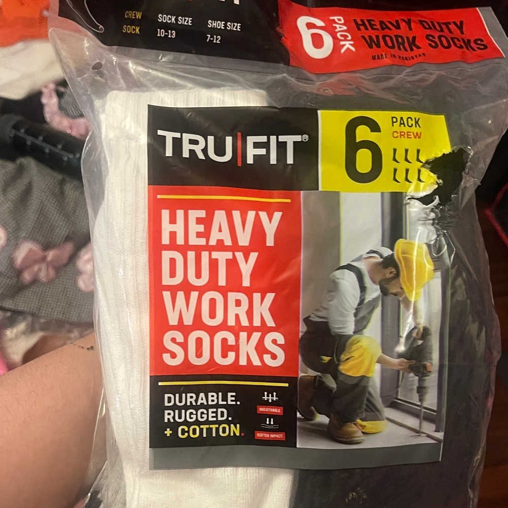 White Heavy Duty Work Socks - 6 Pack